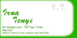 irma tenyi business card